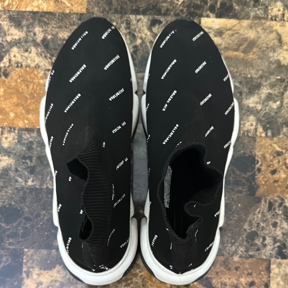 Balenciaga Black and White Sock high top speed sock Sneakers size 10 - Picture 7 of 12